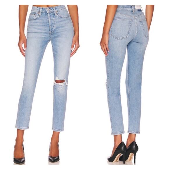 Re/Done 90's High Rise Ankle Crop Jeans - Picture 1 of 8